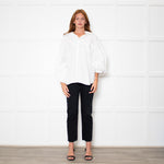 Comme Des Garcons Girl White Shirt with Puff Sleeves