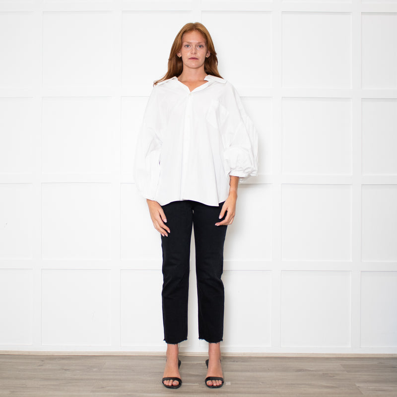 Comme Des Garcons Girl White Shirt with Puff Sleeves