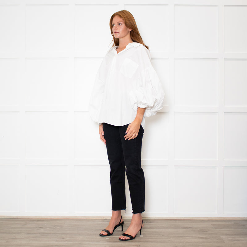 Comme Des Garcons Girl White Shirt with Puff Sleeves