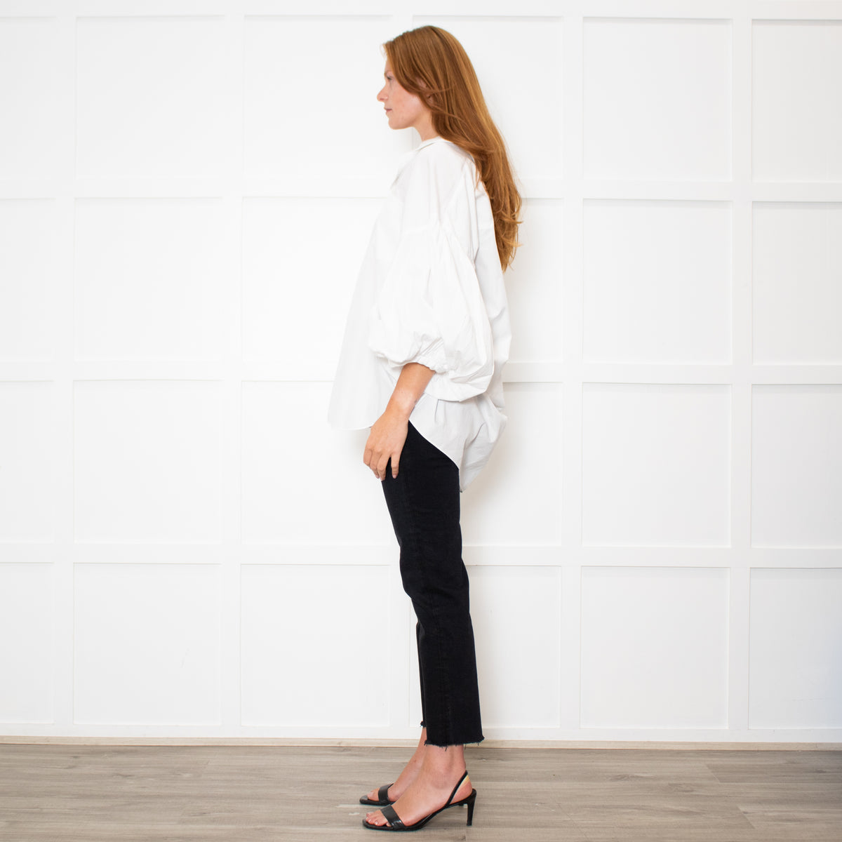 Comme Des Garcons Girl White Shirt with Puff Sleeves