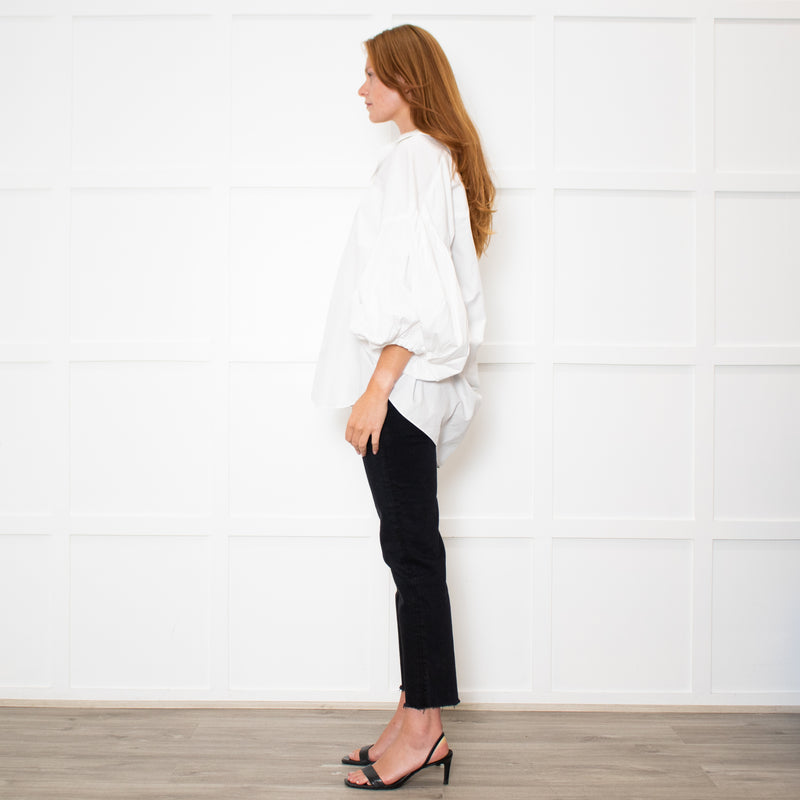 Comme Des Garcons Girl White Shirt with Puff Sleeves