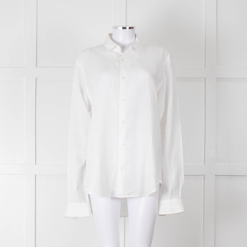 Orlebar Brown White Linen Collared Shirt