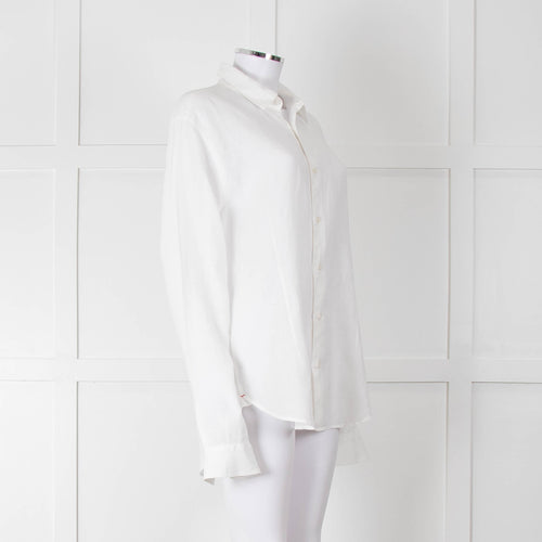 Orlebar Brown White Linen Collared Shirt