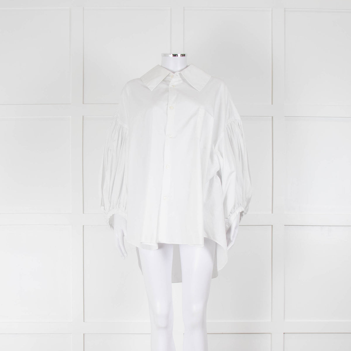 Comme Des Garcons Girl White Cotton Puffed Sleeve Shirt