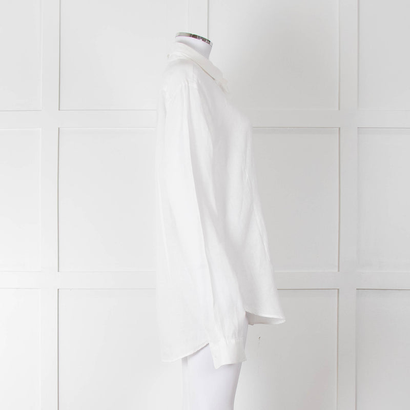 Orlebar Brown White Linen Collared Shirt