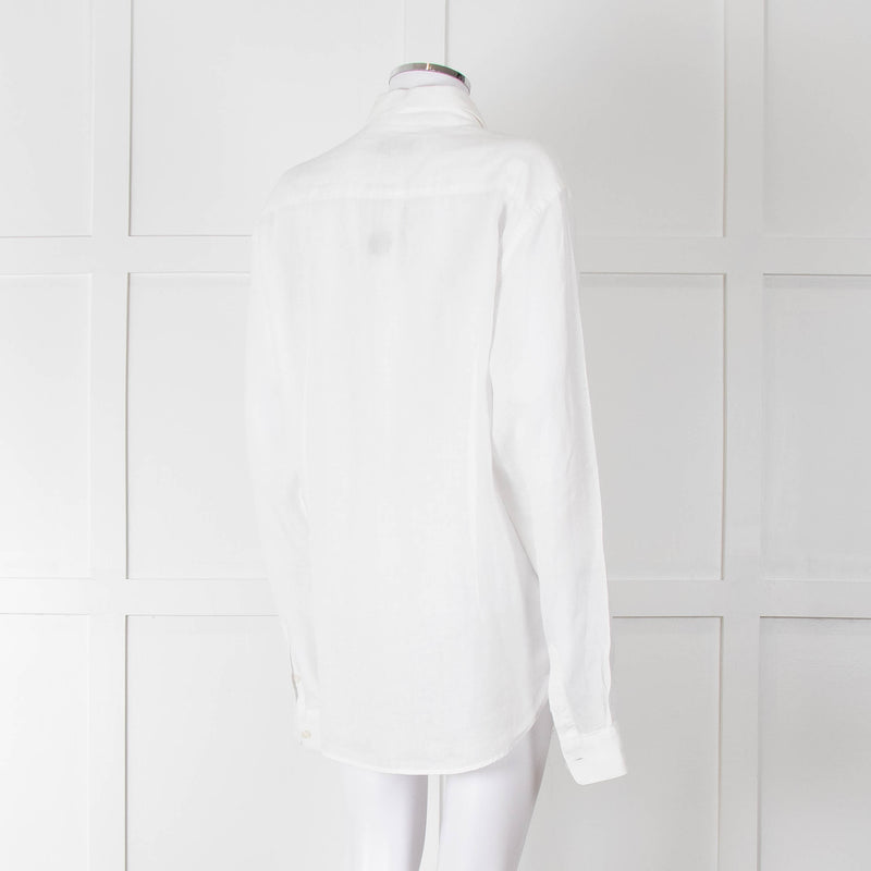 Orlebar Brown White Linen Collared Shirt