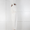 Lvir Cream Cotton Brown Leather Trousers