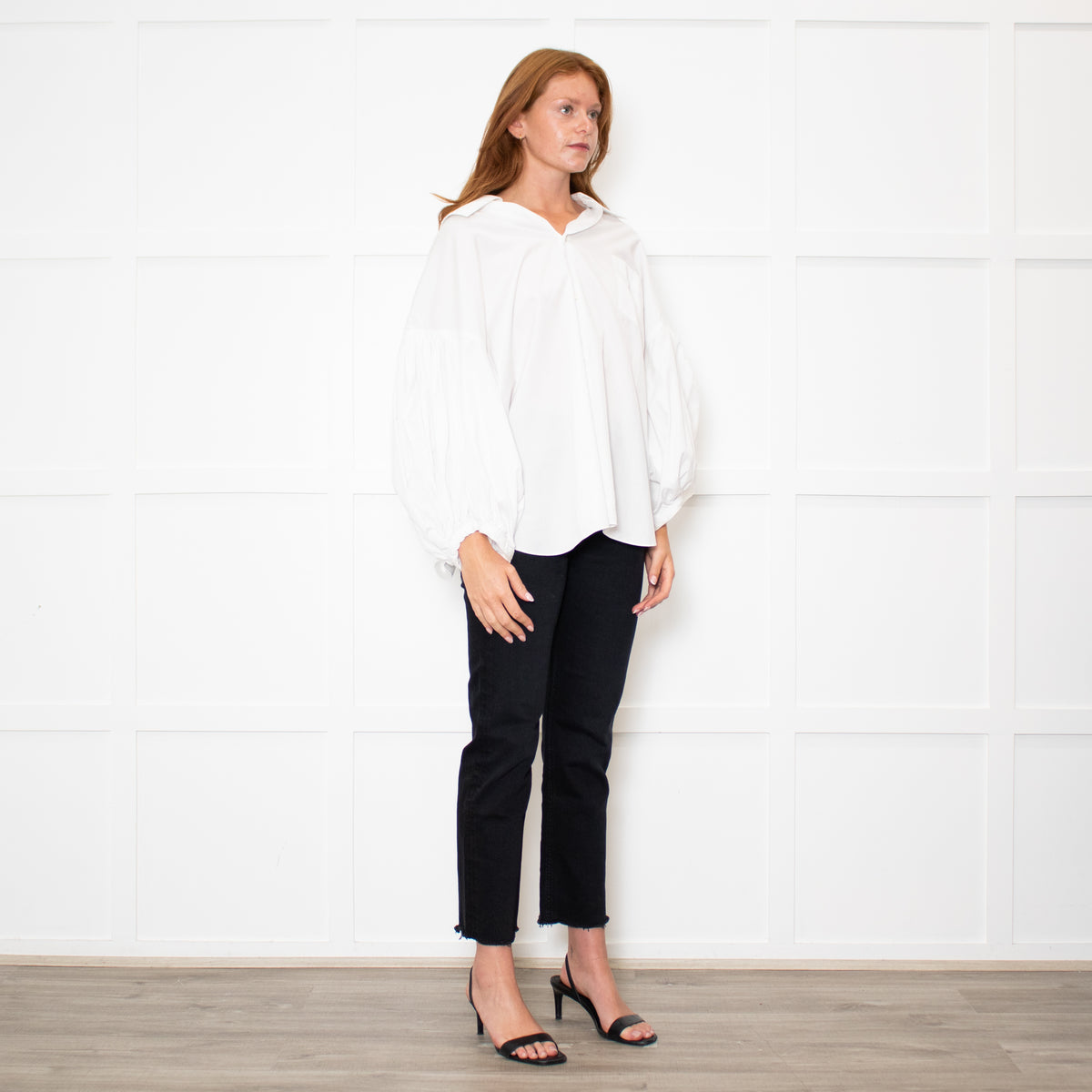 Comme Des Garcons Girl White Shirt with Puff Sleeves