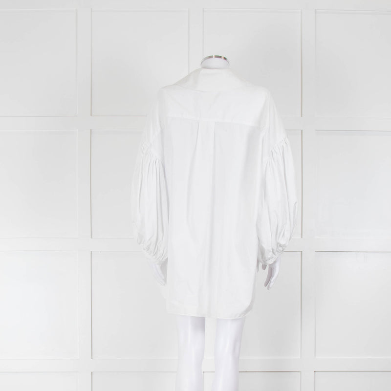 Comme Des Garcons Girl White Cotton Puffed Sleeve Shirt