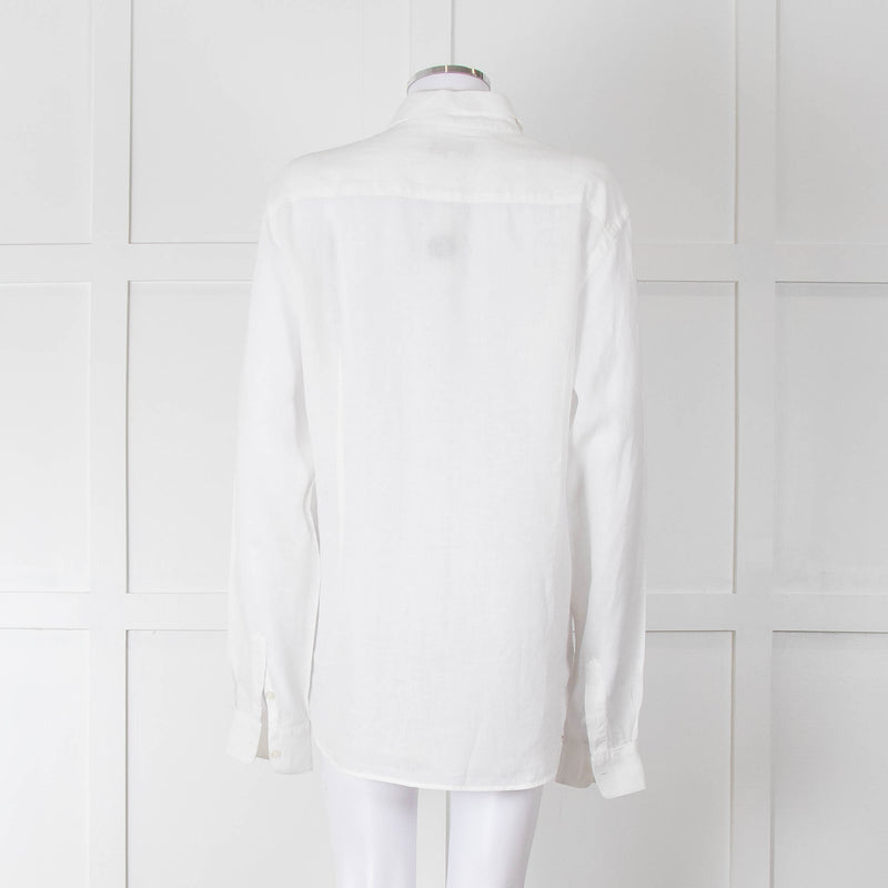 Orlebar Brown White Linen Collared Shirt