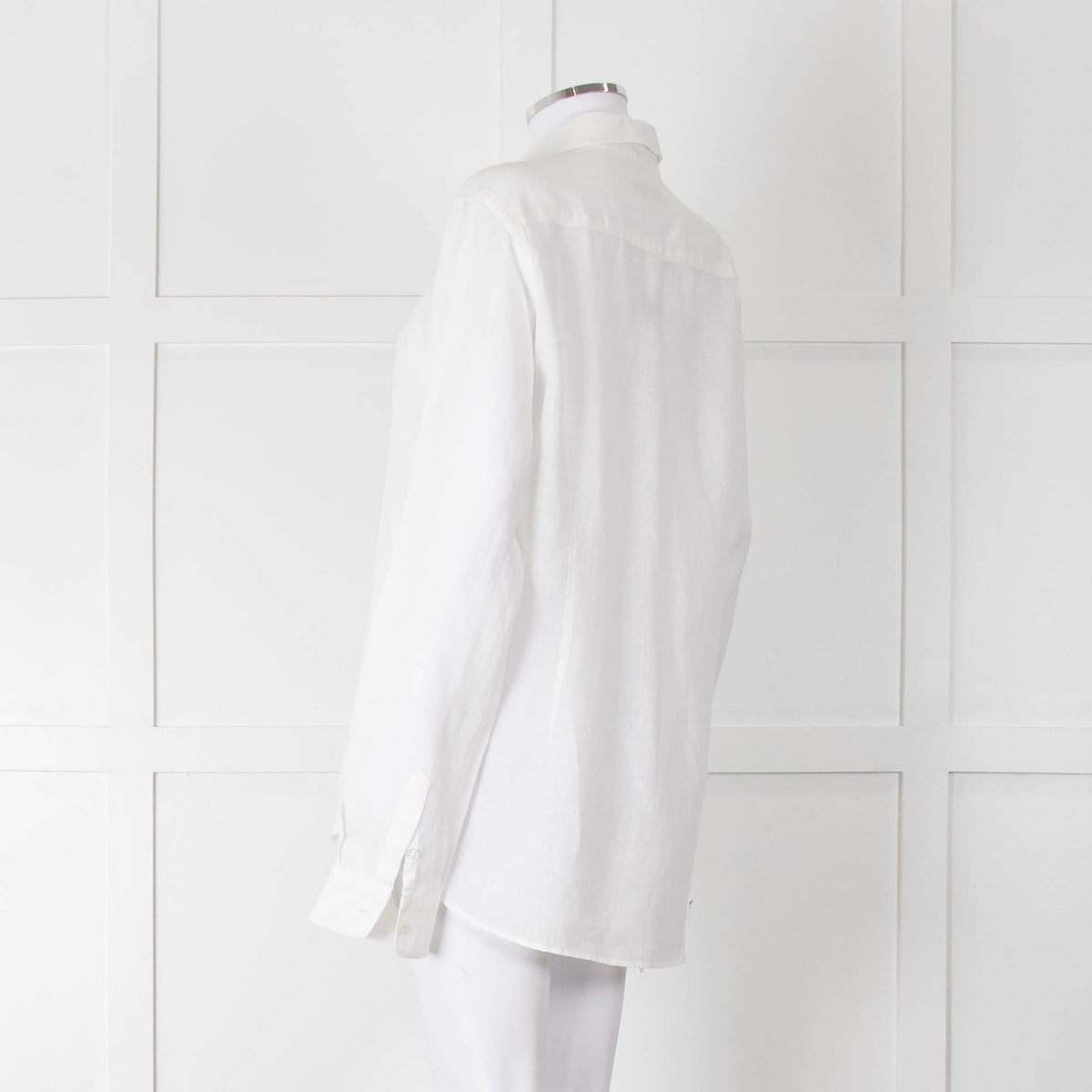 Orlebar Brown White Linen Collared Shirt