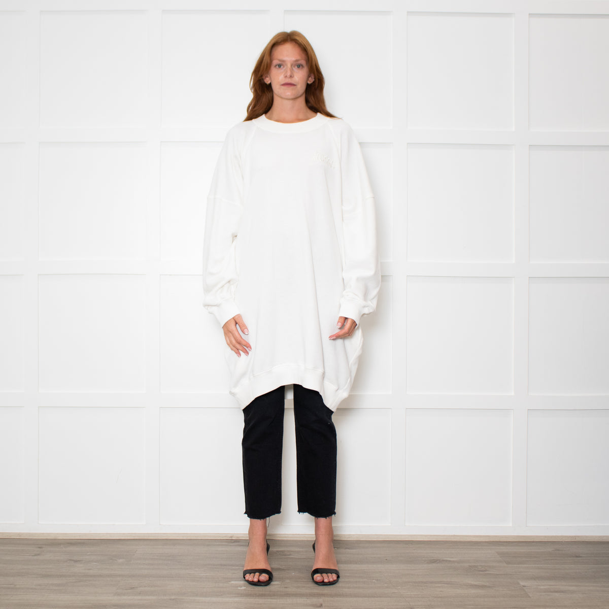 Isabel Marant Tenery Off White Oversized Sweatshirt Dress