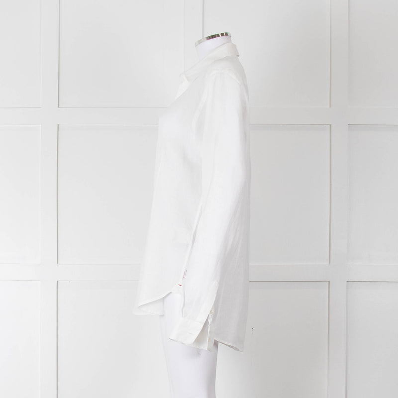 Orlebar Brown White Linen Collared Shirt