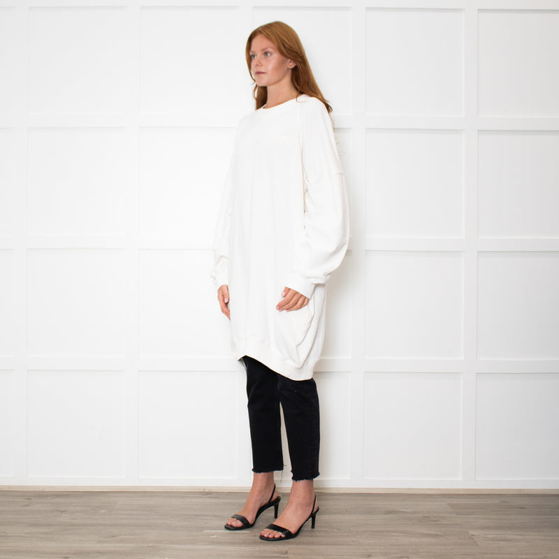 Isabel Marant Tenery Off White Oversized Sweatshirt Dress