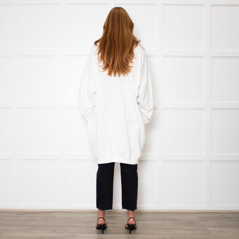 Isabel Marant Tenery Off White Oversized Sweatshirt Dress