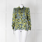 Second Female Green And Blue Flower Pattern Shirt