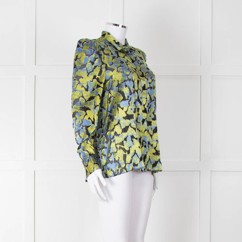 Second Female Green And Blue Flower Pattern Shirt