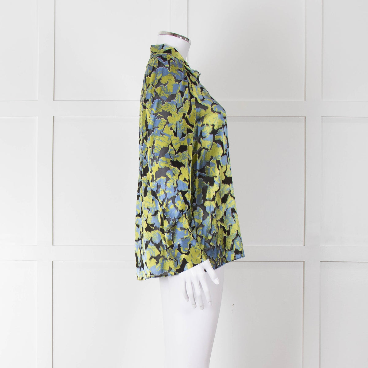 Second Female Green And Blue Flower Pattern Shirt