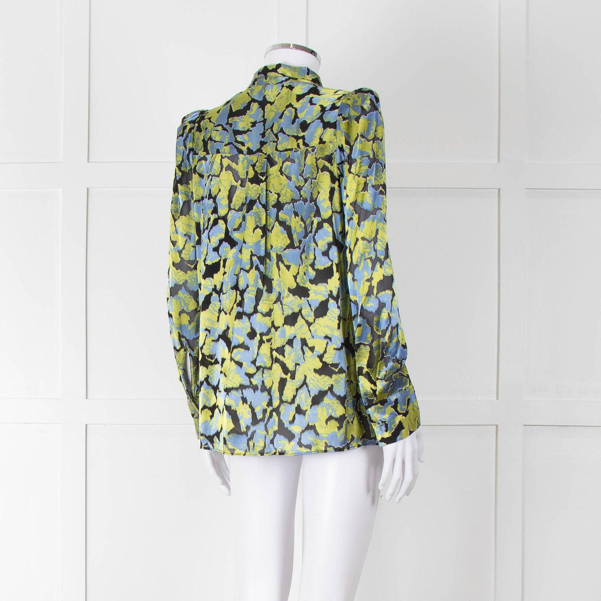 Second Female Green And Blue Flower Pattern Shirt