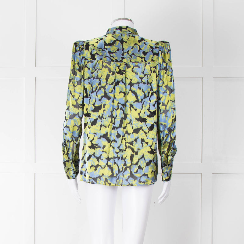 Second Female Green And Blue Flower Pattern Shirt