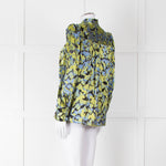 Second Female Green And Blue Flower Pattern Shirt