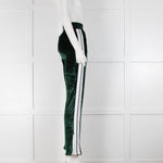 Palm Angels Green Velvet Side Stripe Joggers