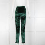 Palm Angels Green Velvet Side Stripe Joggers