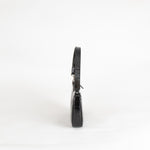 By Far Black Croc Embossed Rachel Shoulder Bag