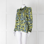 Second Female Green And Blue Flower Pattern Shirt