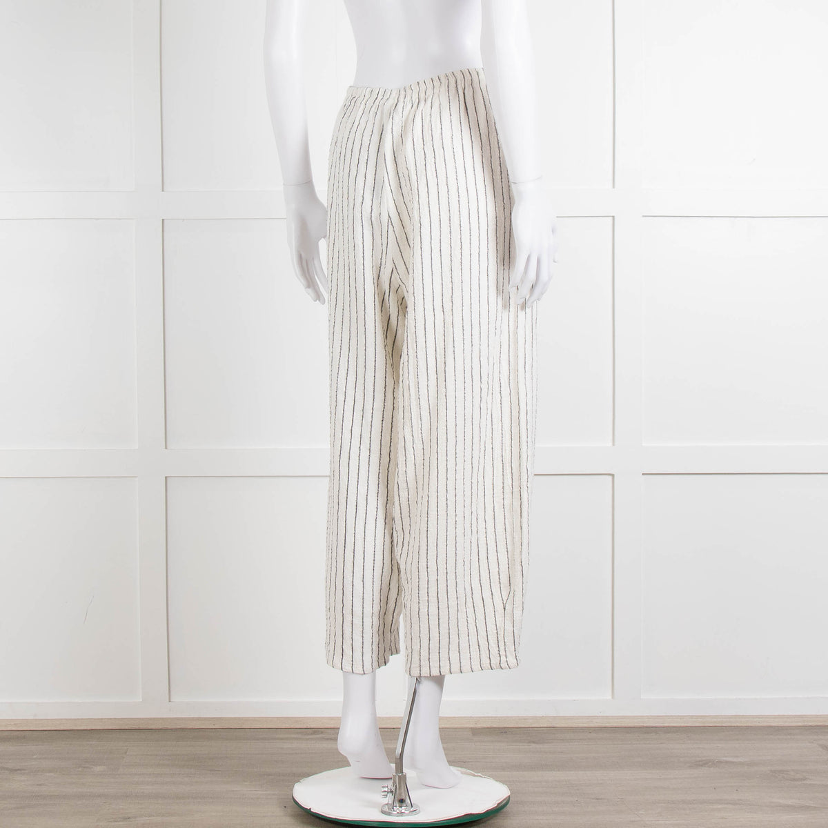 Sahara  Ivory Navy Striped Linen Blend Trousers