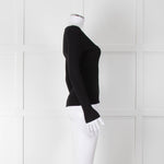 Rag & Bone Black Ribbed Square Neck Long Sleeve Top