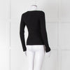 Rag & Bone Black Ribbed Square Neck Long Sleeve Top