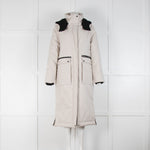 All Saints Hattie Off White Hooded  Puffer Coat