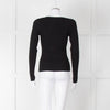 Rag & Bone Black Ribbed Square Neck Long Sleeve Top