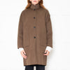 Hartford Brown Wool Mix Stand Collar Coat