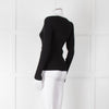 Rag & Bone Black Ribbed Square Neck Long Sleeve Top