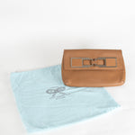 Anya Hindmarch Tan Clutch With Gold Buckle
