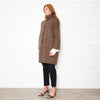 Hartford Brown Wool Mix Stand Collar Coat