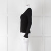 Rag & Bone Black Ribbed Square Neck Long Sleeve Top