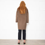 Hartford Brown Wool Mix Stand Collar Coat