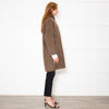 Hartford Brown Wool Mix Stand Collar Coat