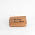 Anya Hindmarch Tan Clutch With Gold Buckle