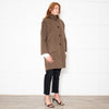 Hartford Brown Wool Mix Stand Collar Coat