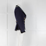 Balenciaga Navy Blue Pinstripe Collegiate Blazer