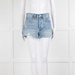 Agolde Blue Distressed Denim Shorts