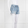 Agolde Blue Distressed Denim Shorts