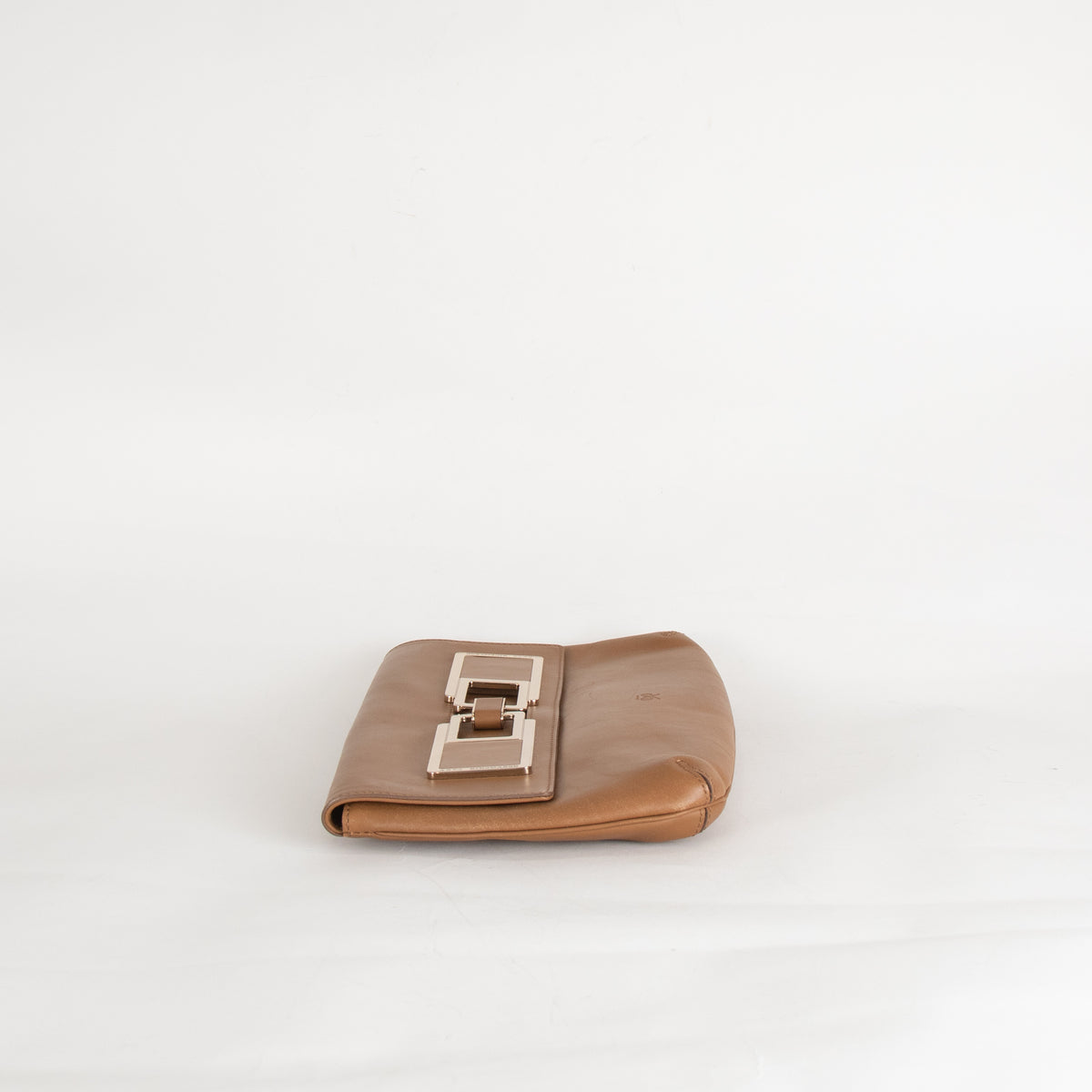 Anya Hindmarch Tan Clutch With Gold Buckle