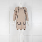 See By Chloe Beige Jumper With Silver Thread Detail Small Pockets