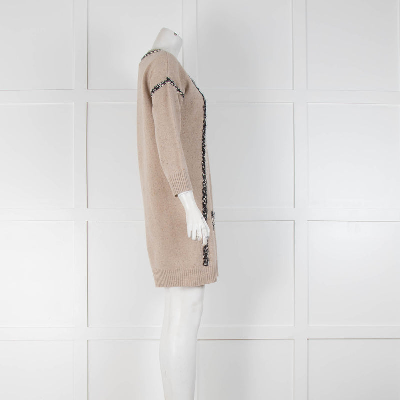 See By Chloe Beige Jumper With Silver Thread Detail Small Pockets