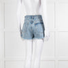 Agolde Blue Distressed Denim Shorts